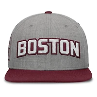 Men's Fanatics Gray/Maroon Boston Red Sox Elements Felt Chainstitch Snapback Hat