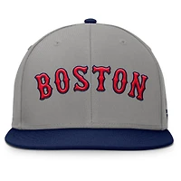 Casquette ajustée Fanatics gris/bleu marine Boston Red Sox Clubhouse Dugout pour homme