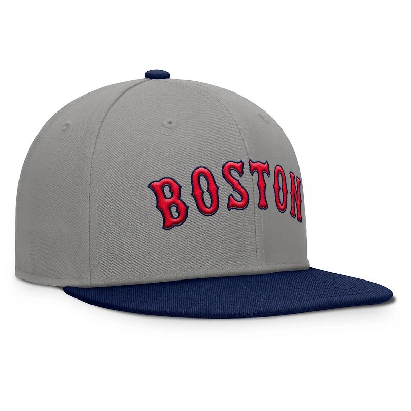Casquette ajustée Fanatics gris/bleu marine Boston Red Sox Clubhouse Dugout pour homme