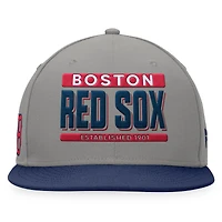 Men's Fanatics Gray/Navy Boston Red Sox Line Drive Two-Tone Snapback Hat