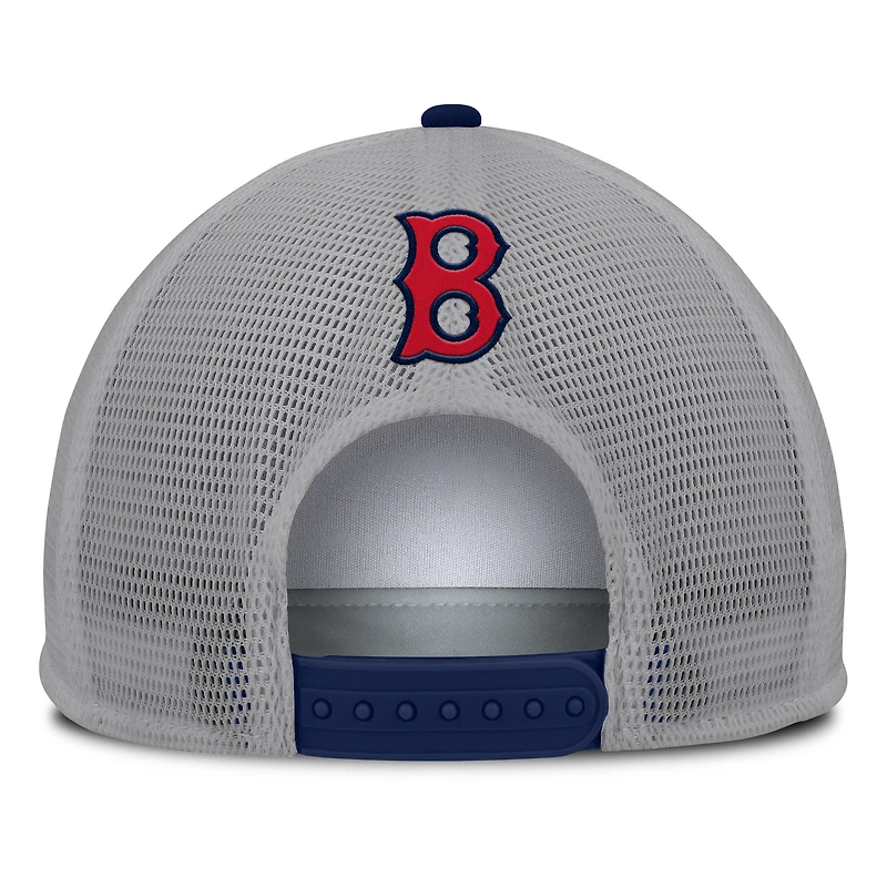Casquette ajustable Fanatics grise/blanche pour homme avec patch avant en mousse et logo des Red Sox de Boston