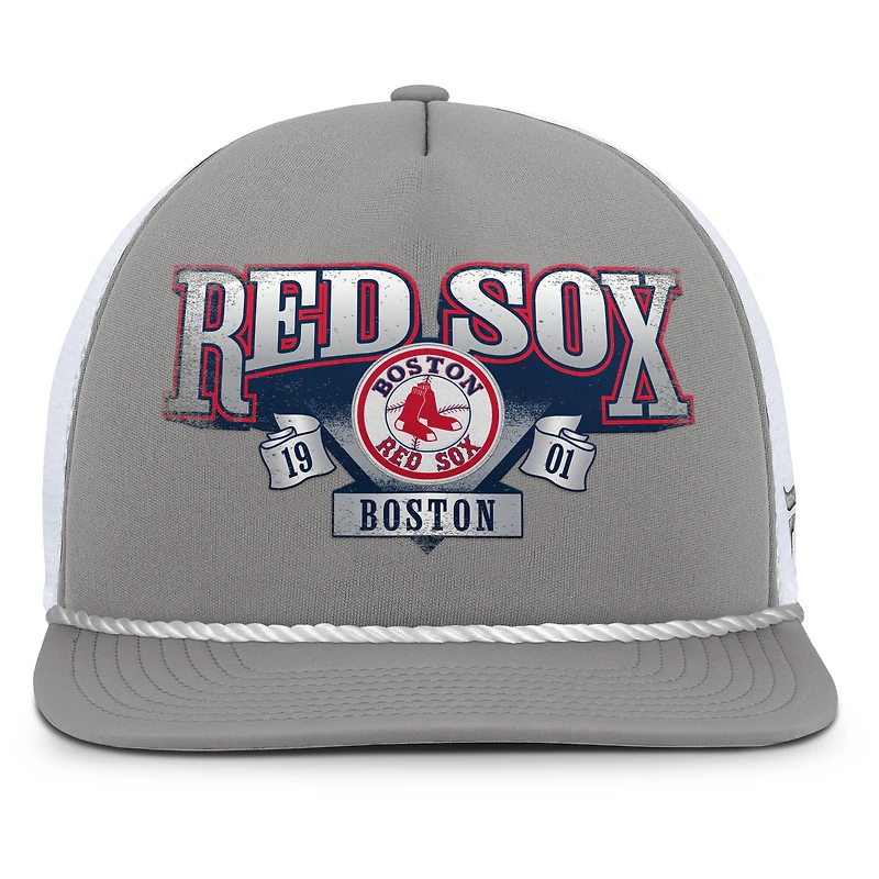 Casquette snapback Fanatics grise et blanche Boston Red Sox Recall pour homme