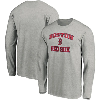 Men's Fanatics Gray Boston Red Sox Heart & Soul Long Sleeve T-Shirt