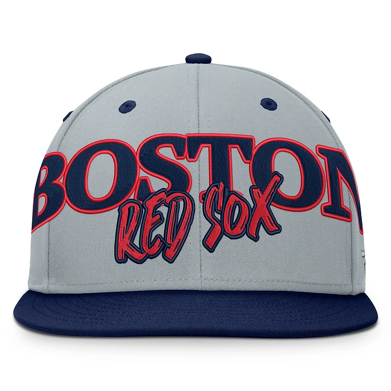 Men's Fanatics Gray Boston Red Sox Jersey Twill Fitted Hat