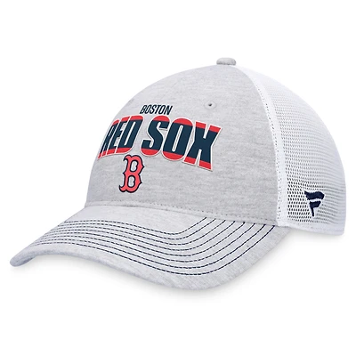 Men's Fanatics Heather Gray/White Boston Red Sox Logo Trucker Adjustable Hat