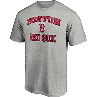 T-shirt Fanatics pour homme, gris chiné, motif cœur et âme des Red Sox de Boston