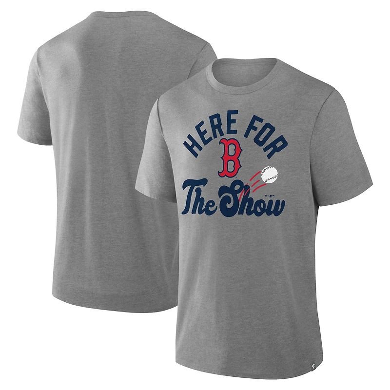 Men's Fanatics Heather Gray Boston Red Sox Nostalgia Tri-Blend T-Shirt