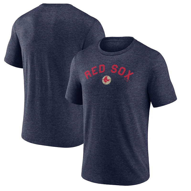 T-shirt Fanatics Heather Navy Boston Red Sox Cooperstown Collection Series Sweep Tri-Blend pour homme
