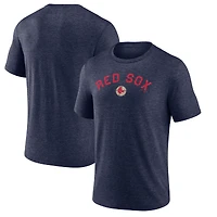T-shirt Fanatics Heather Navy Boston Red Sox Cooperstown Collection Series Sweep Tri-Blend pour homme