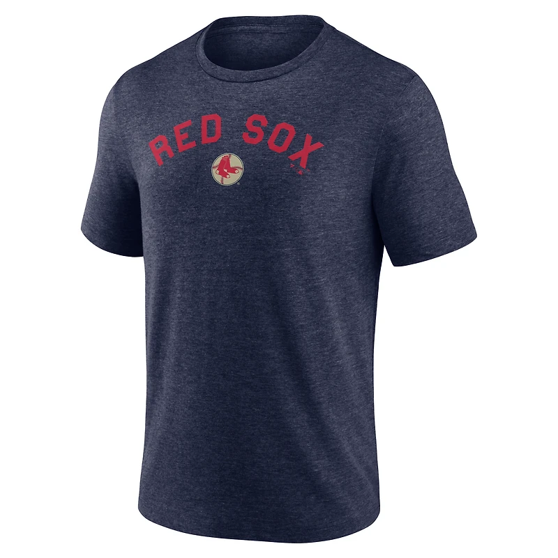 Men's Fanatics Heather Navy Boston Red Sox Cooperstown Collection Series Sweep Tri-Blend T-Shirt