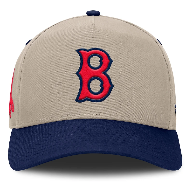 Men's Fanatics Khaki/Navy Boston Red Sox Veteran A-Frame Adjustable Hat