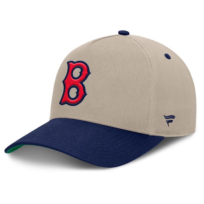 Casquette ajustable Fanatics kaki/marine Boston Red Sox Veteran A-Frame pour homme