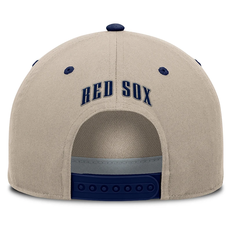 Men's Fanatics Khaki/Navy Boston Red Sox Veteran A-Frame Adjustable Hat