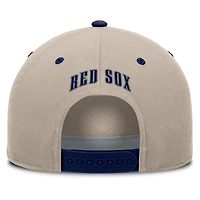 Men's Fanatics Khaki/Navy Boston Red Sox Veteran A-Frame Adjustable Hat