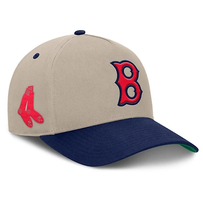 Men's Fanatics Khaki/Navy Boston Red Sox Veteran A-Frame Adjustable Hat