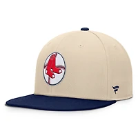 Men's Fanatics Natural/Navy Boston Red Sox Cooperstown Collection Bounder Snapback Hat