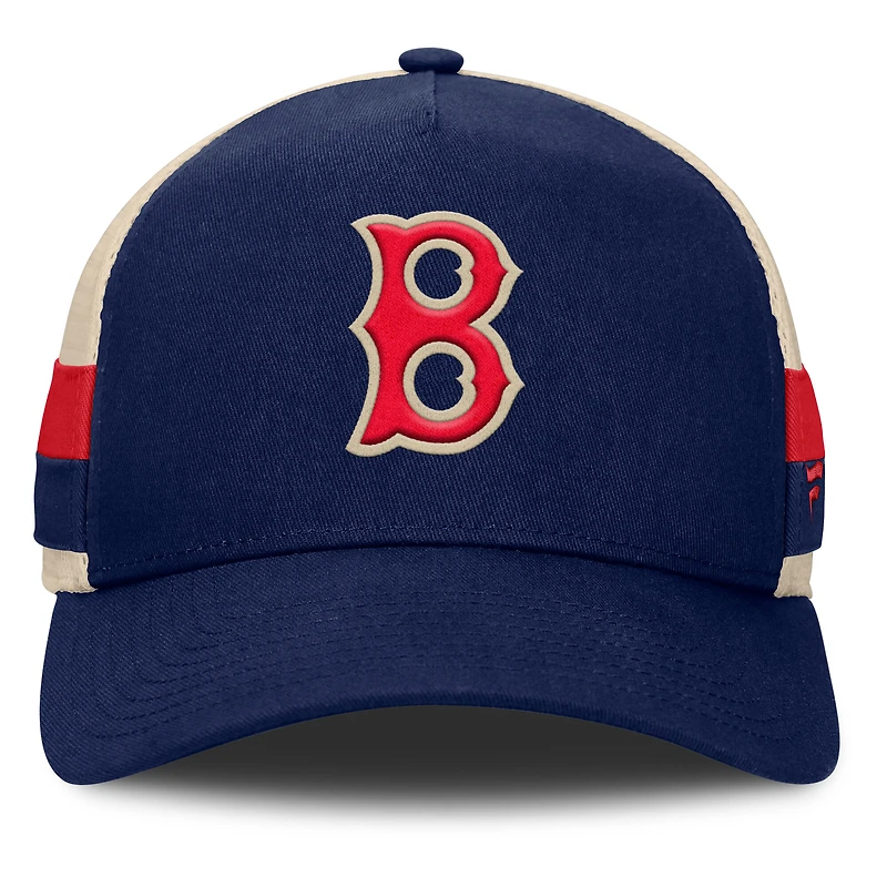 Men's Fanatics Navy/Natural Boston Red Sox Inherited Side Stripe Trucker Adjustable Hat