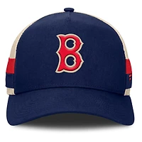 Men's Fanatics Navy/Natural Boston Red Sox Inherited Side Stripe Trucker Adjustable Hat