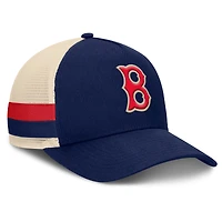 Men's Fanatics Navy/Natural Boston Red Sox Inherited Side Stripe Trucker Adjustable Hat