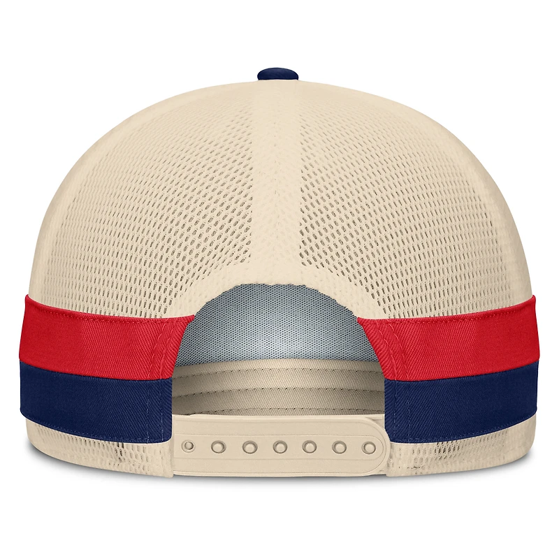 Men's Fanatics Navy/Natural Boston Red Sox Inherited Side Stripe Trucker Adjustable Hat