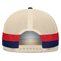 Men's Fanatics Navy/Natural Boston Red Sox Inherited Side Stripe Trucker Adjustable Hat