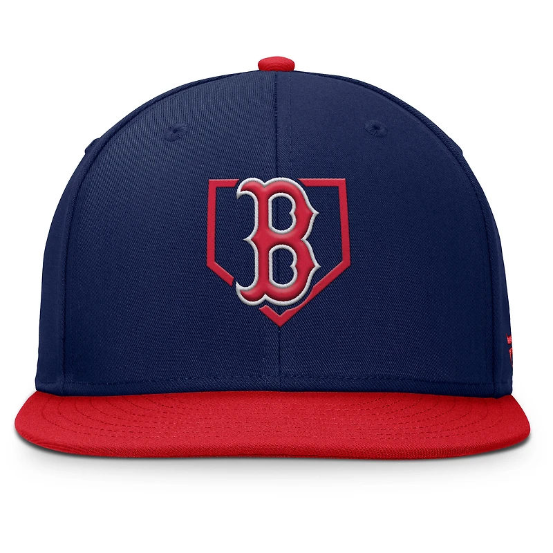 Casquette Snapback Fanatics bleu marine/rouge Boston Red Sox Batter's Box pour homme