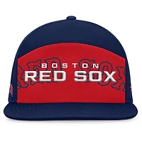 Casquette Snapback Fanatics bleu marine/rouge Boston Red Sox Clubhouse Splitter pour homme