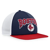 Casquette Snapback de camionneur en mousse sur le devant en mousse Fanatics pour hommes, bleu marine/rouge