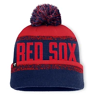 Men's Fanatics Navy/Red Boston Red Sox No-Doubter Cuffed Knit Hat with Pom