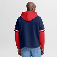 Men's Fanatics Navy/Red Boston Red Sox Oversized Fire Speed​ Layered Hoodie
