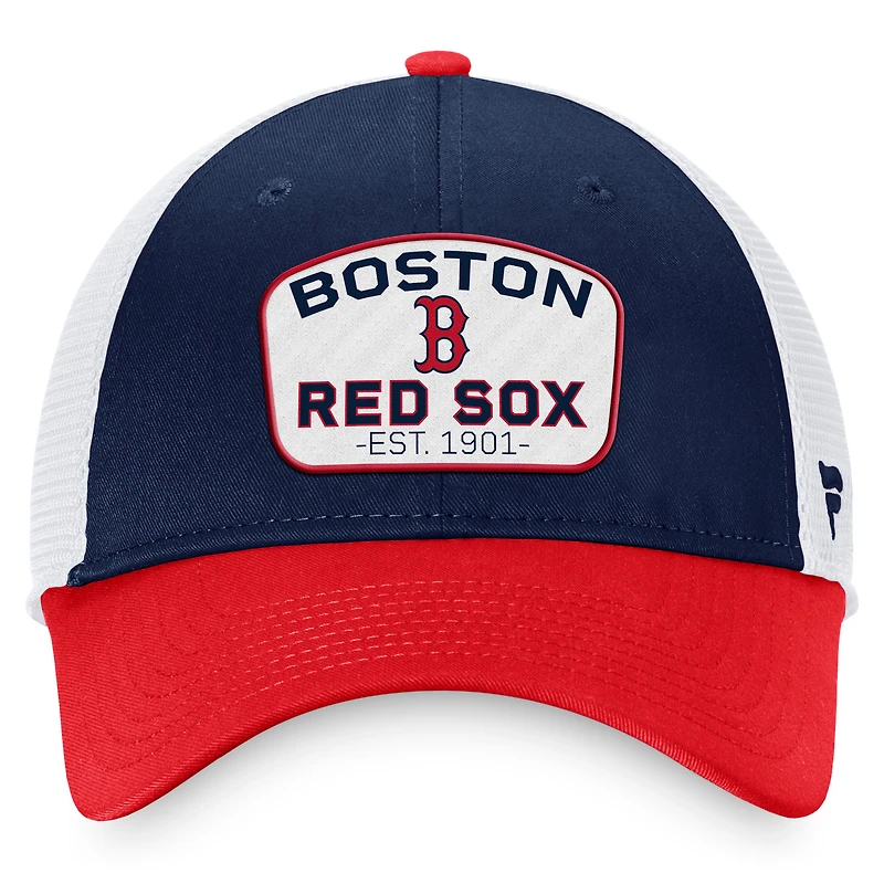 Men's Fanatics Navy/Red Boston Red Sox Two-Tone Patch Trucker Adjustable Hat