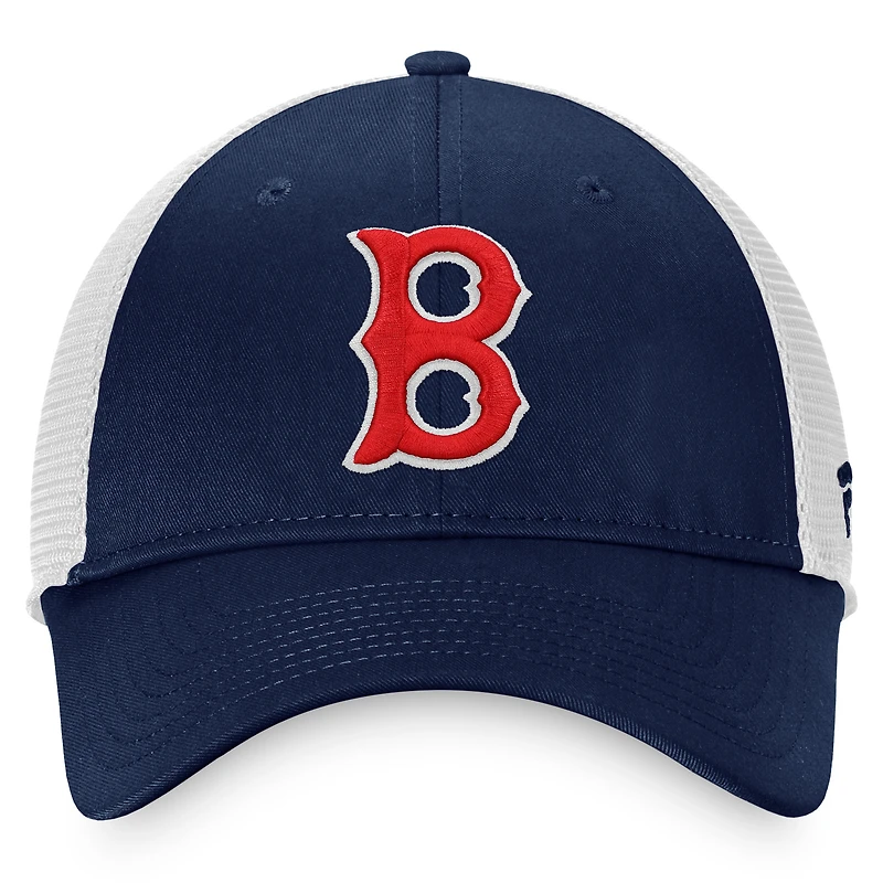 Men's Fanatics Navy/White Boston Red Sox Cooperstown Collection Core Trucker Snapback Hat