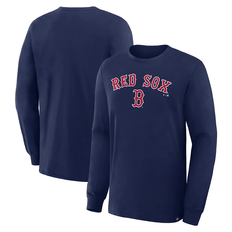 T-shirt à manches longues Fanatics Navy Boston Red Sox Lock-Up Legacy pour homme