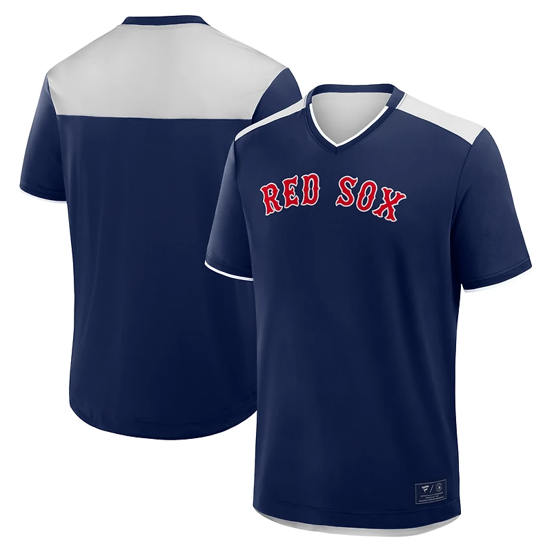 T-shirt col V bleu marine Fanatics pour homme, motif Boston Red Sox Walk Off