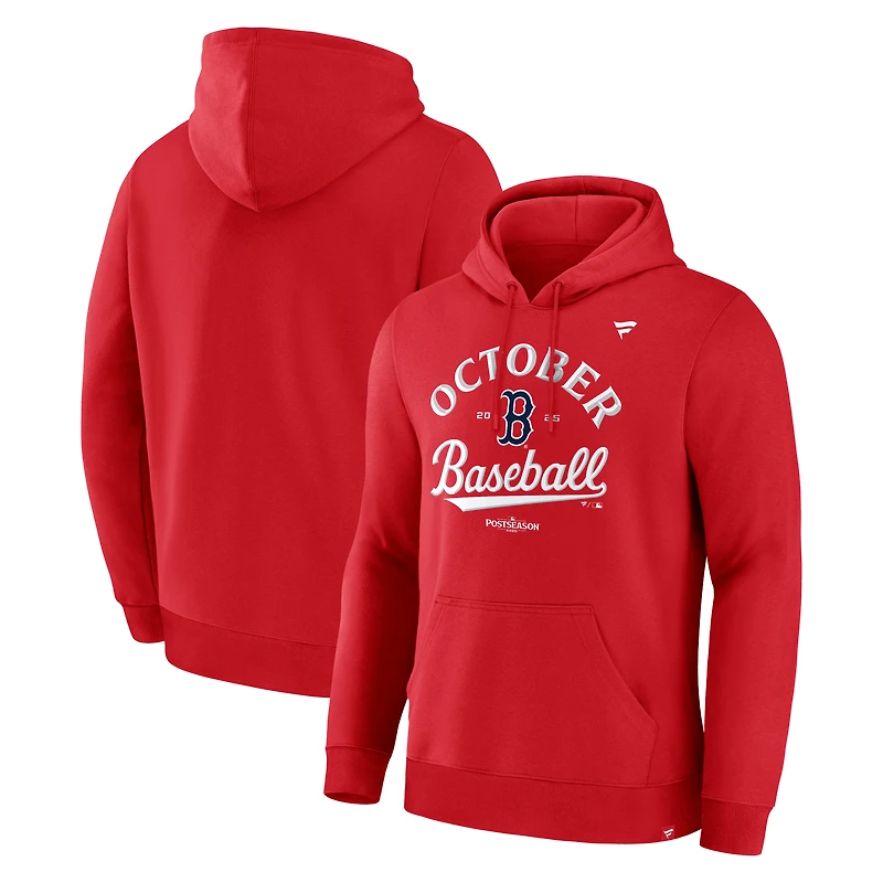 Men's Fanatics Red Boston Sox 2025 MLB Postseason Locker Room Hoodie