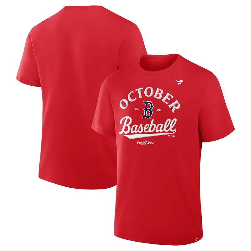 Men's Fanatics Red Boston Sox 2025 MLB Postseason Locker Room T-Shirt