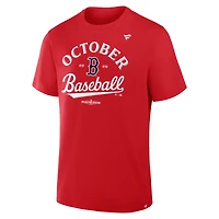 T-shirt Fanatics rouge pour homme des Red Sox de Boston, saison 2025 la MLB, vestiaires
