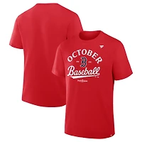 T-shirt Fanatics rouge pour homme des Red Sox de Boston, saison 2025 la MLB, vestiaires