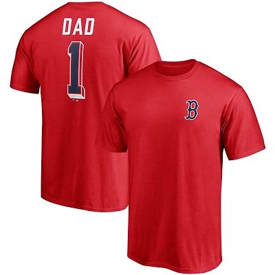 Men's Fanatics Red Boston Sox Number One Dad Team T-Shirt