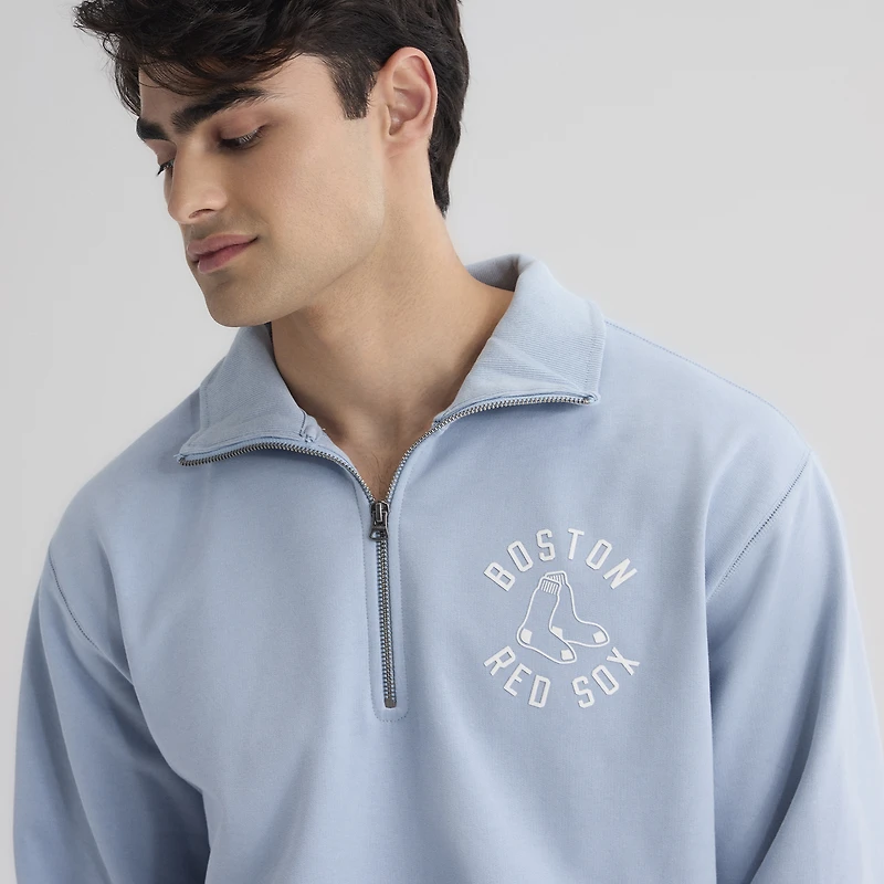 Men's Fanatics Sky Blue Boston Red Sox Iconic Terry Quarter-Zip Sweatshirt