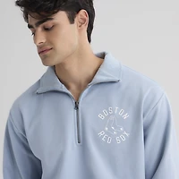 Men's Fanatics Sky Blue Boston Red Sox Iconic Terry Quarter-Zip Sweatshirt