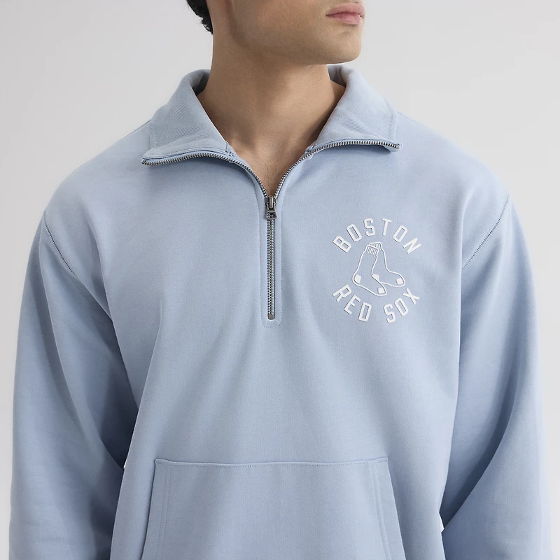 Men's Fanatics Sky Blue Boston Red Sox Iconic Terry Quarter-Zip Sweatshirt