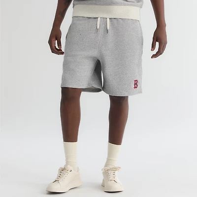 Men's Fanatics Steel Heather Boston Red Sox Iconic Terry Warm-Up Shorts