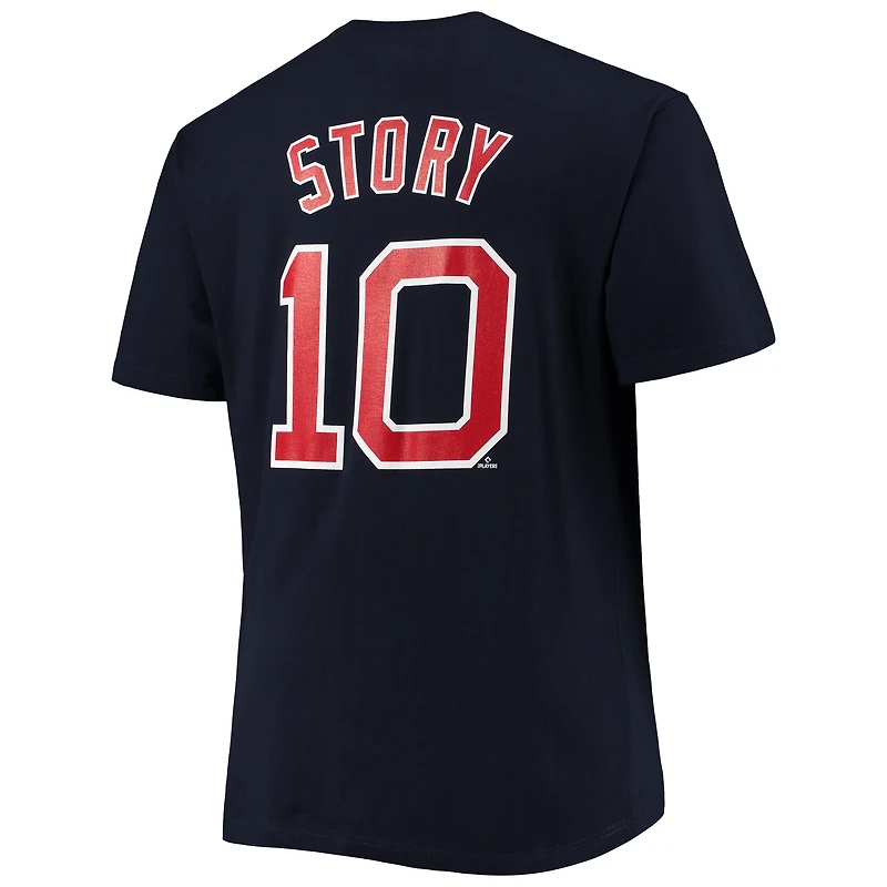 Men's Fanatics Trevor Story Navy Boston Red Sox Big & Tall Name Number T-Shirt