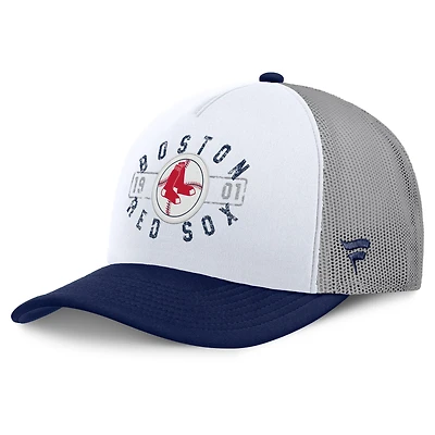 Men's Fanatics White/Navy Boston Red Sox Designated A-Frame Foam Front Trucker Adjustable Hat