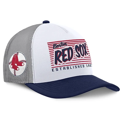 Casquette snapback Fanatics blanche/marine Boston Red Sox On Deck pour homme