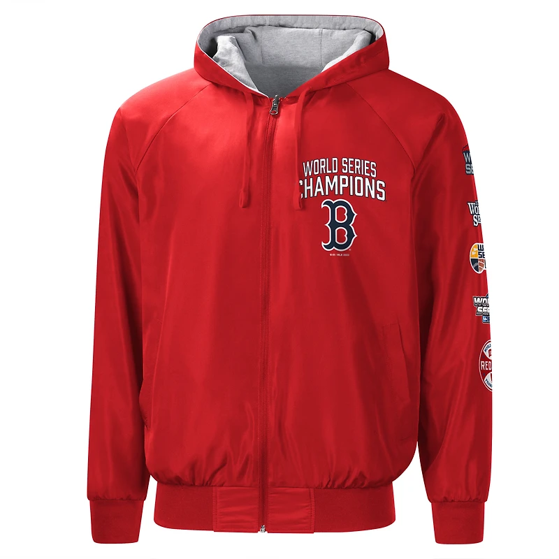 Men's G-III Sports by Carl Banks Red/Gray Boston Red Sox Southpaw Reversible Full-Zip Raglan Hoodie - Jacket