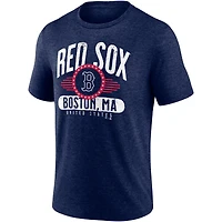 T-shirt tri-blend bleu marine chiné pour homme avec insigne d'honneur des Red Sox de Boston