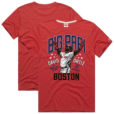 T-shirt graphique rouge pour homme Hommage à David Ortiz, joueur des Red Sox de Boston