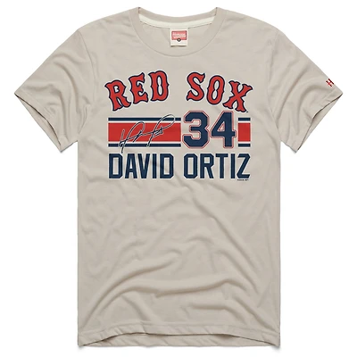 T-shirt homme hommage à David Ortiz Stone, joueur des Red Sox de Boston, avec signature et numéro, en mélange trois matières.